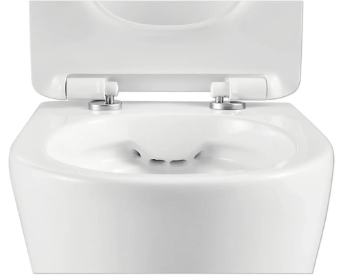 Wandcloset diepspoel met open spoelrand en toiletzitting