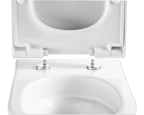 Geopende toiletbril van sanitair keramiek