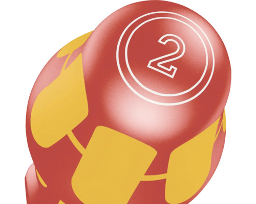 Decoratief paasei met het cijfer 2 en gele patronen