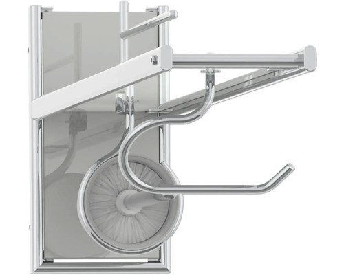 Toiletpapierhouder met borstelset van metaal