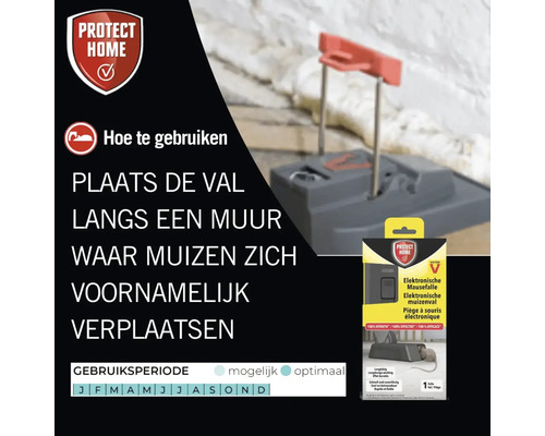 Elektronische muizenval met gebruiksaanwijzing