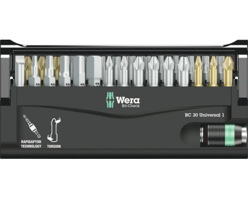 Wera Bit-Check met verschillende schroefbits en bithouder