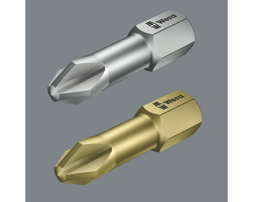 Twee Wera schroevendraaierbits met kruiskop