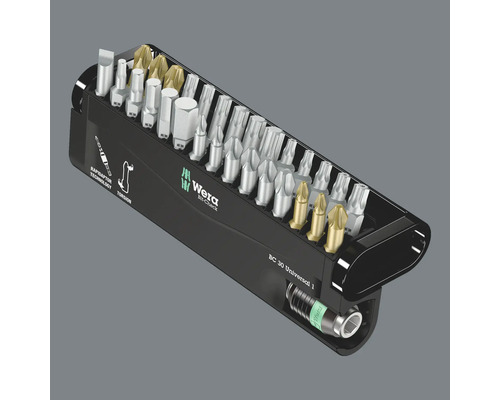 Wera bit-check met diverse schroefbits en bithouder