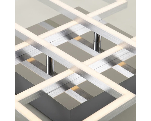 Plafondlamp met vierkant, zilverkleurig ontwerp