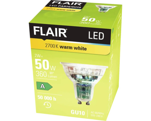 Verpakking van een Flair LED lamp met GU10 fitting