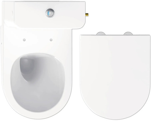 Keramisch wandcloset met diepspoeling, reservoir en toiletzitting