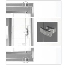 Detailaanzicht van een metalen kast met slot en vergrendeling