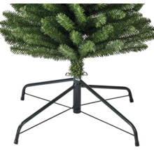 Detailopname van een kunstkerstboom met metalen standaard