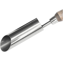 Plantgereedschap van roestvrij staal met houten handvat