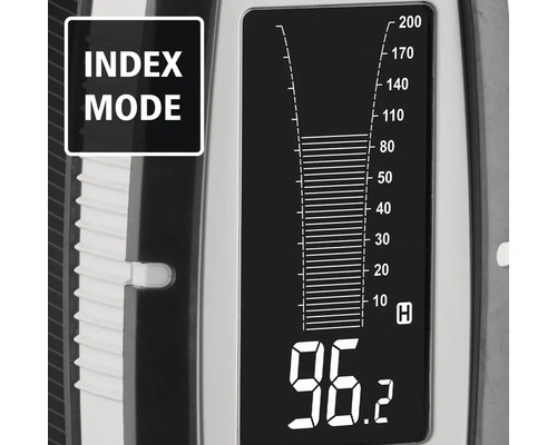 Display van een meetinstrument in indexmodus met numerieke weergave