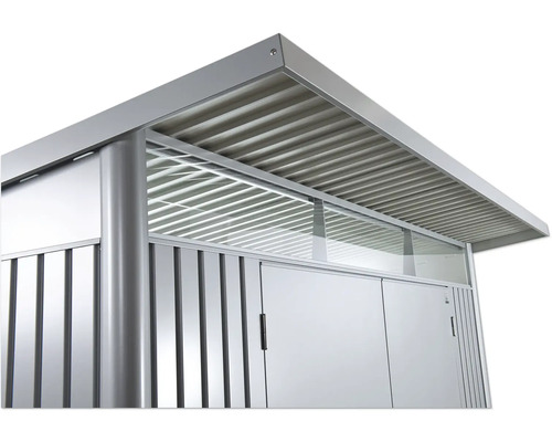 Detailopname van een tuinhuis met dak en deur