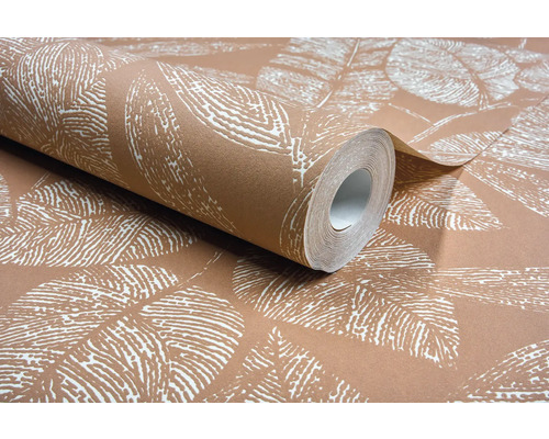 Rol behang met bladmotief