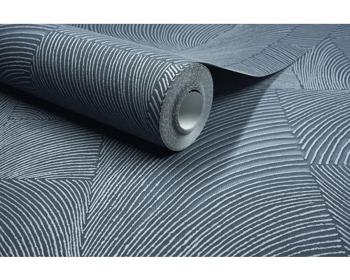 Rol behang met grafisch patroon van gebogen lijnen