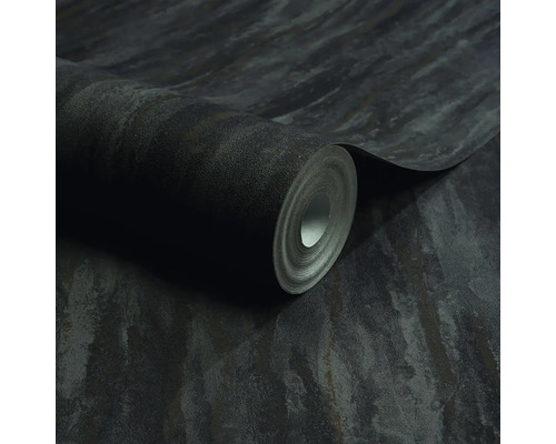 Rol donker vinylbehang met steenlook