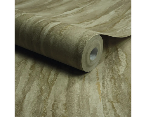 Een rol behang met steendecor.