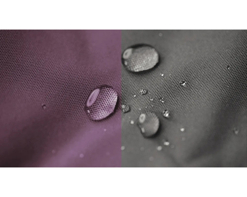 Close-up van waterafstotende stof met waterdruppels