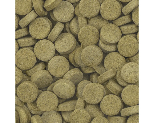 Close-up van ronde voedertabletten voor vissen