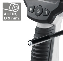 Endoscoop met ledverlichting en bedieningselementen voor de bediening.