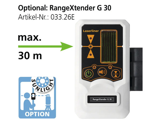 Laserliner RangeXtender G 30 voor het verlengen van het bereik van lasermeetapparatuur tot maximaal 30 meter