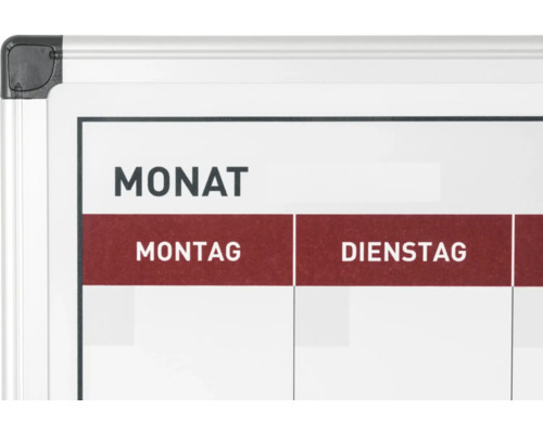 Detailweergave van een kalender met de woorden maand, maandag en dinsdag.