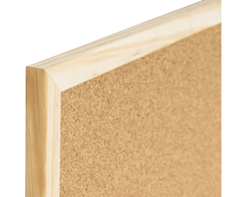 Gedetailleerde weergave van een kurkbord met houten frame