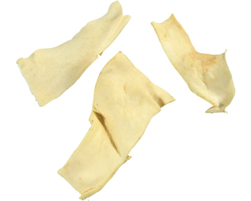 Drie hondenkauwsnacks van varkensoor