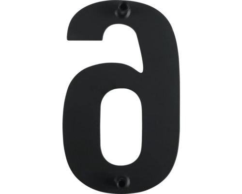Huisnummer 6 van metaal