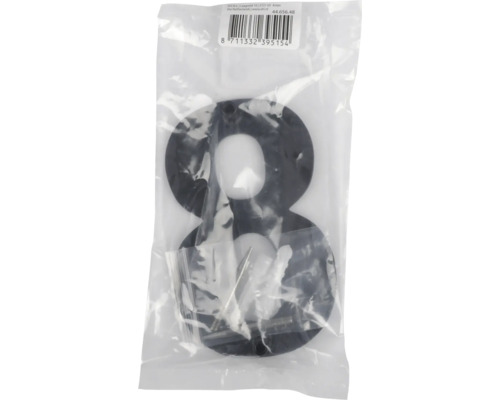 Huisnummer 8 in plastic zak met bevestigingsmateriaal