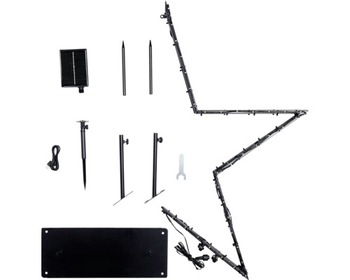 LED-sterlichtsnoer met zonnepaneel en accessoires