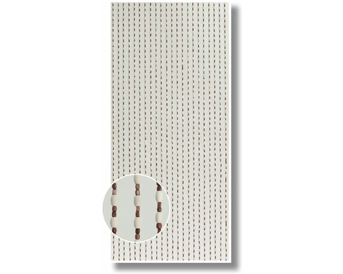 Houten kralengordijn met bruine en beige kralen