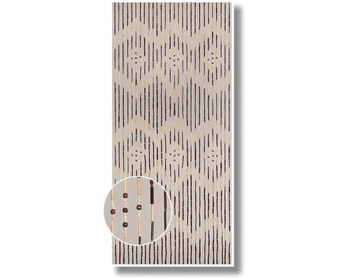 Decoratieve deur met houten kralengordijn