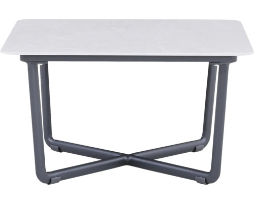 Vierkante bijzettafel met metalen frame