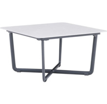 Vierkante bijzettafel met metalen frame en tafelblad