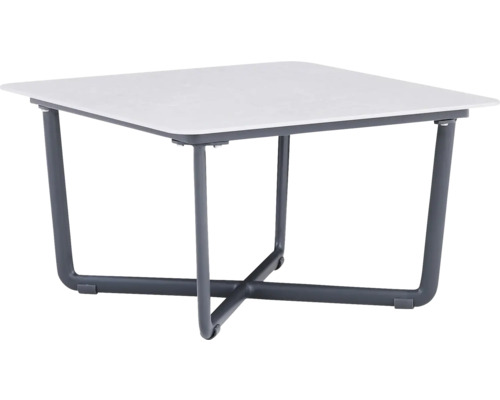 Vierkante bijzettafel met metalen frame en tafelblad