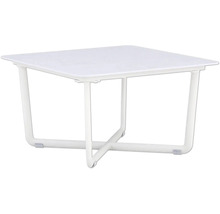 Vierkante tuintafel met metalen onderstel