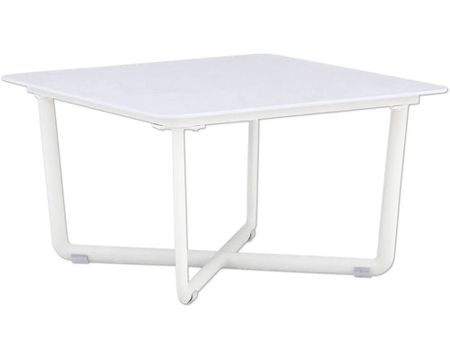 Vierkante tuintafel met metalen onderstel