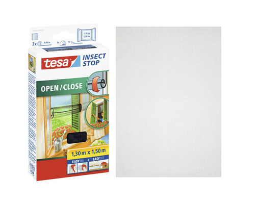Tesa Insect Stop Open Close insectenhor met afmetingen 1,30 meter bij 1,50 meter en verpakking