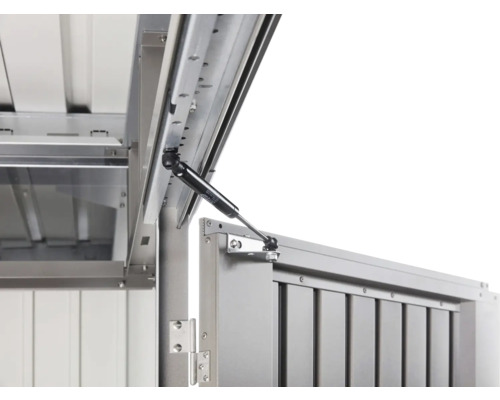 Detailweergave van een apparatenbox met gasdrukveer