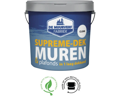 Verfemmer met het opschrift Supreme-Dek Muren en het logo van De Muurverf Fabriek