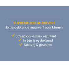 Supreme-Dek muurverf voor binnen, extra dekkend, streeploos en strak resultaat, in één laag dekkend, spatvrij en geurarm