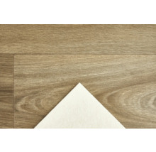 Vinylvloer in houtlook met wit patroonstuk