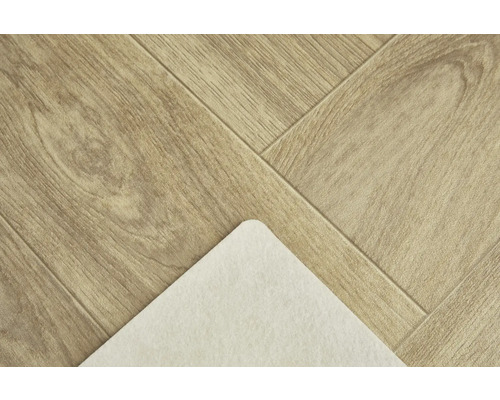 Detailopname van vinylvloer in houtlook