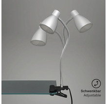 Klemspot met drie lampkoppen en flexibele arm