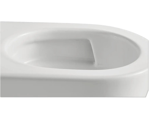 Detail van een witte hangtoilet