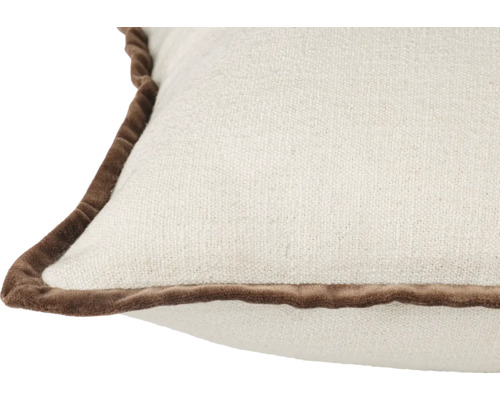 Decoratief kussen met bruine fluwelen rand