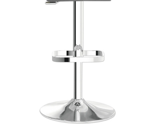 Chroomkleurige barkruk met voetsteun