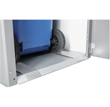 Afvalcontainerbox met afvalcontainer op opritten