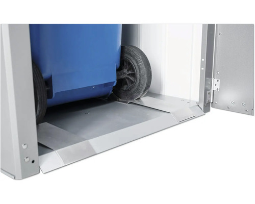 Afvalcontainerbox met afvalcontainer op opritten