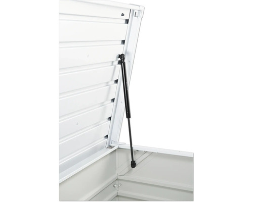 Detailopname van een geopende gereedschapskast met gasveer